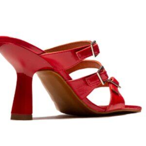 Red Leather Sandals - L'Intervalle - Y2K Style